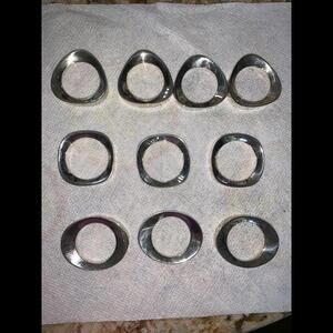 10 Danish Modern / Mid Century silver plated napkin rings‎ Geometric Shape
